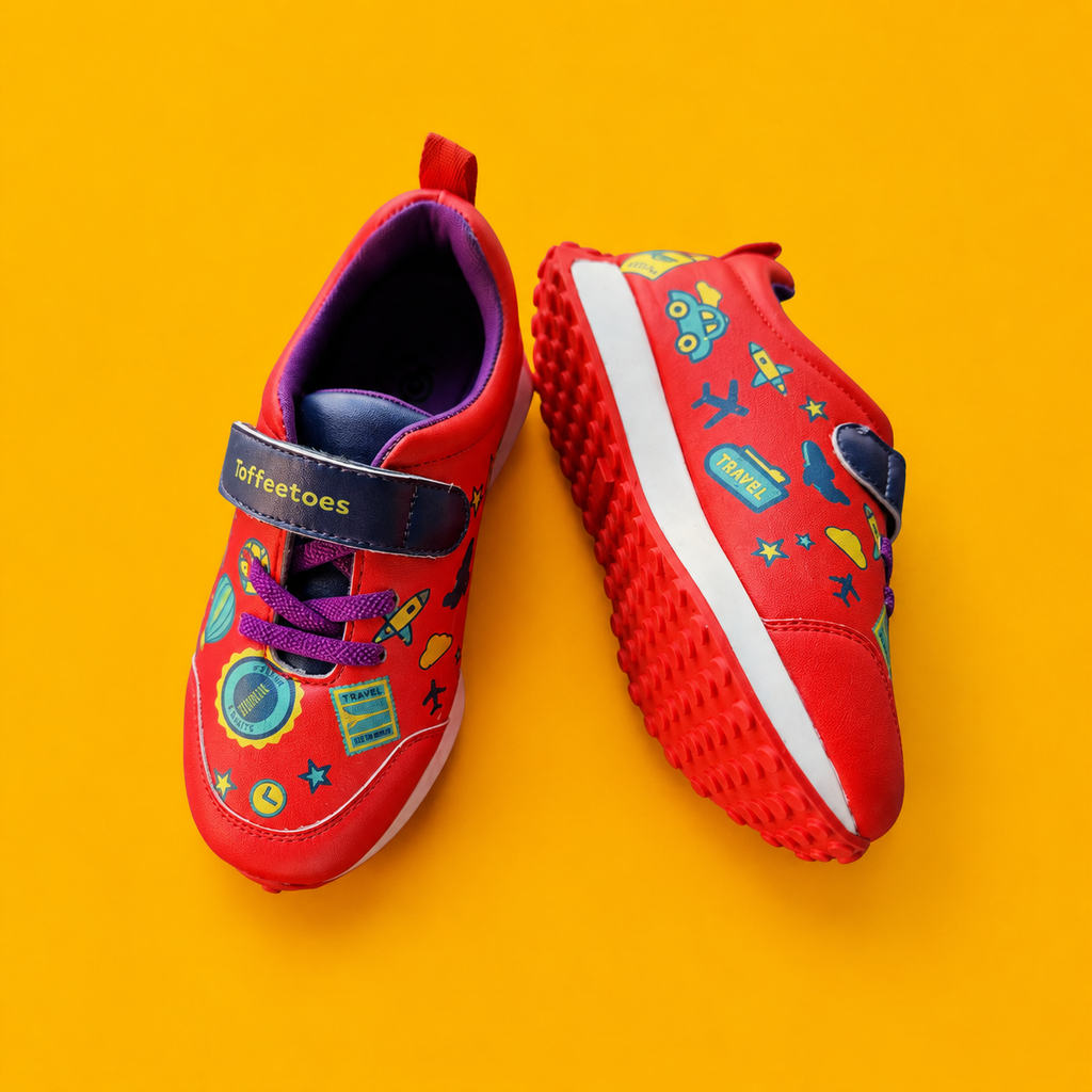 Globetrotters Adventure Red Kids Sneakers