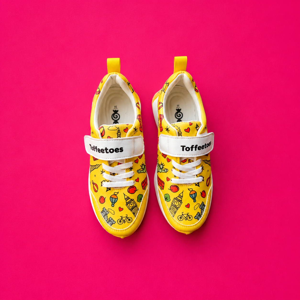 Globetrotters Seven Wonders Yellow Kids Sneakers