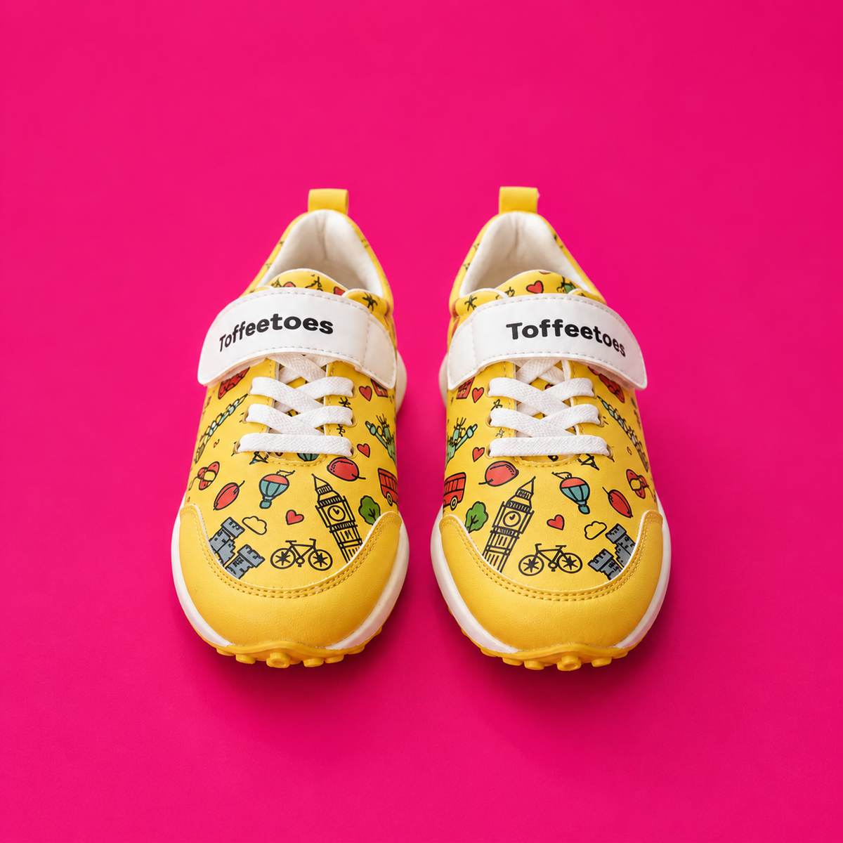 Globetrotters Seven Wonders Yellow Kids Sneakers