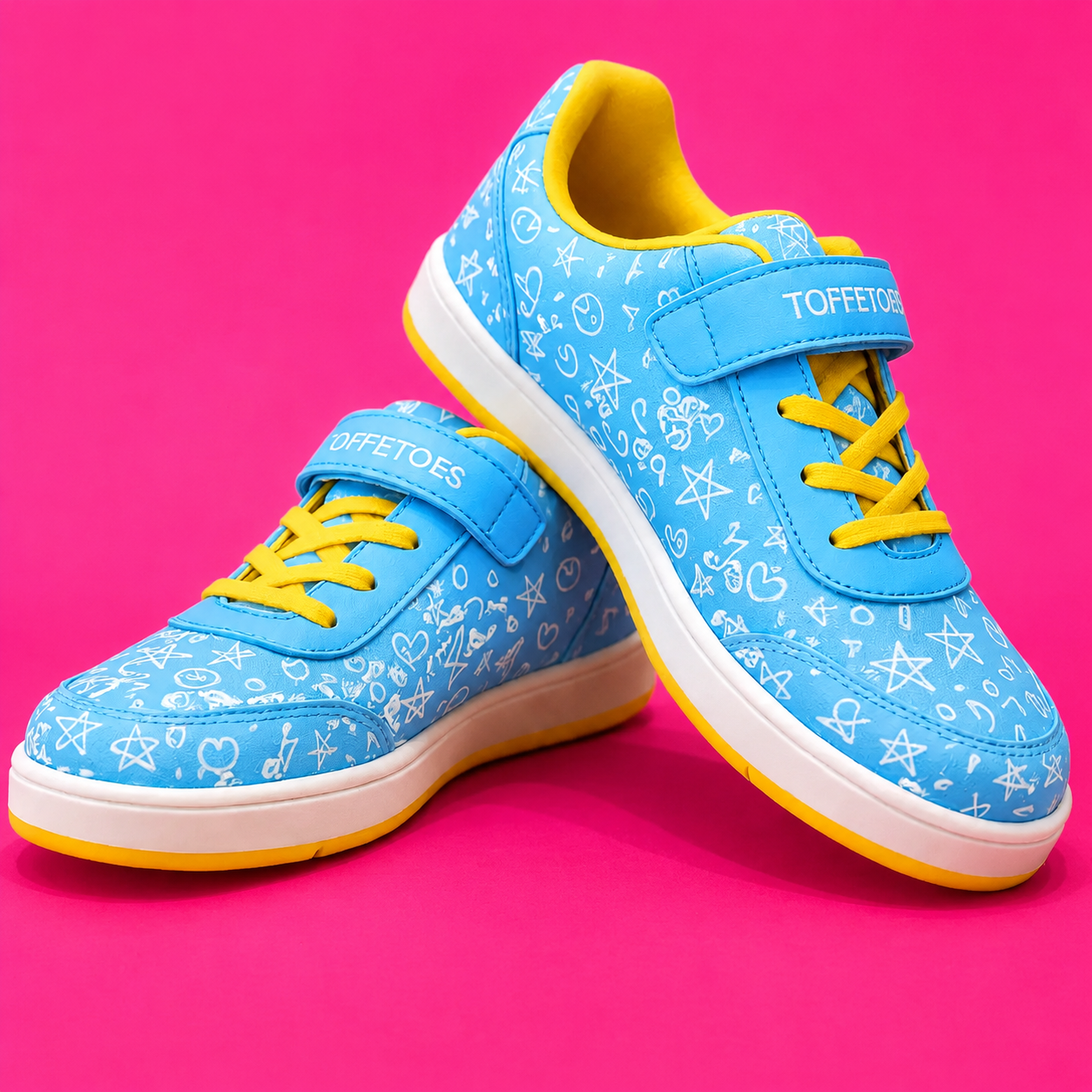 Doodledrift Blue Scribble Kids Sneakers