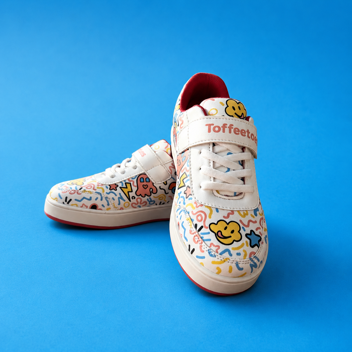 Doodledrift White Scribble Kids Sneakers