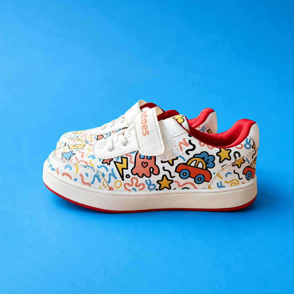 Doodledrift White Scribble Kids Sneakers