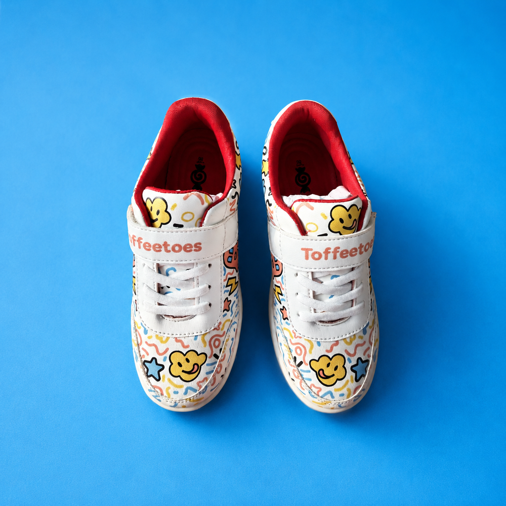 Doodledrift White Scribble Kids Sneakers
