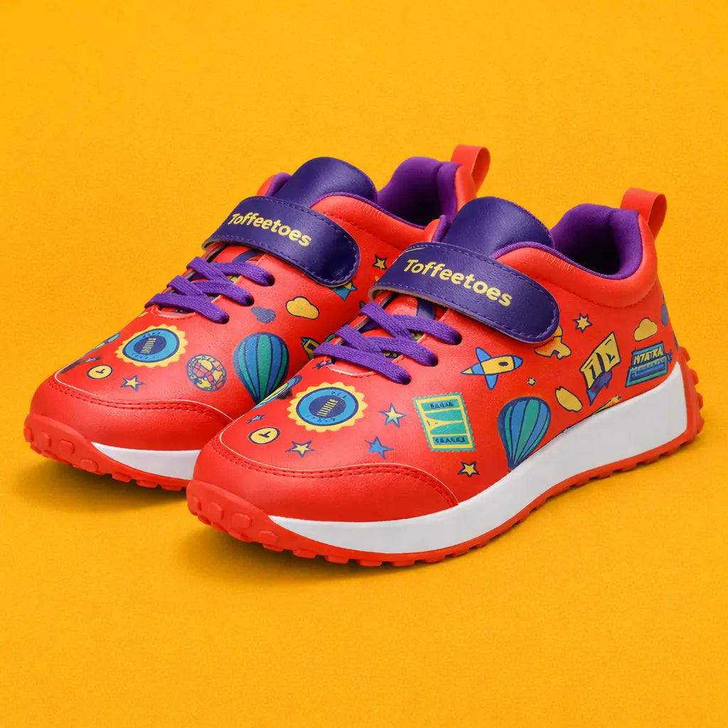 Globetrotters Adventure Red Kids Sneakers